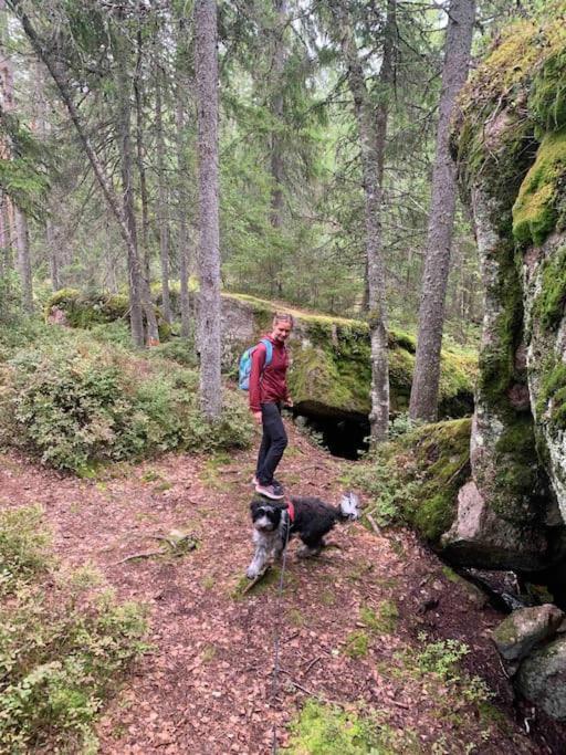 Egen Stuga Och Vedeldad Bastu Linghed Bagian luar foto